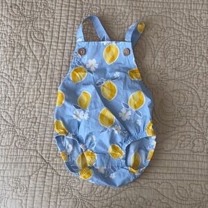 Baby Blue Romper with Lemon Print